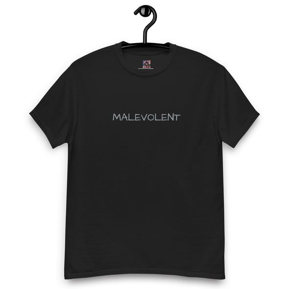 Malevolent: Grey On Black Embroidered Tee