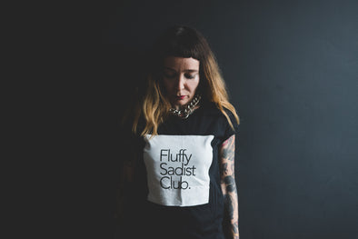 Fluffy Sadist Club Tee (Wht Sq Edition) - Delight Klothing