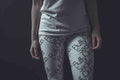 Fluffy Sadist Club Leggings: Available In White - Delight Klothing