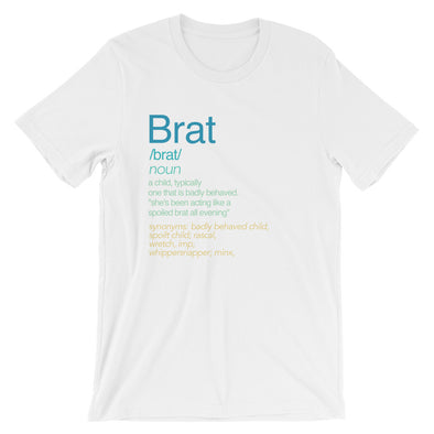 Brat meaning tee in white