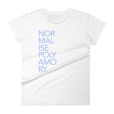 Normalise Polyamory Women's Tee (Stacked Edition) (UK Spelling) - Delight Klothing