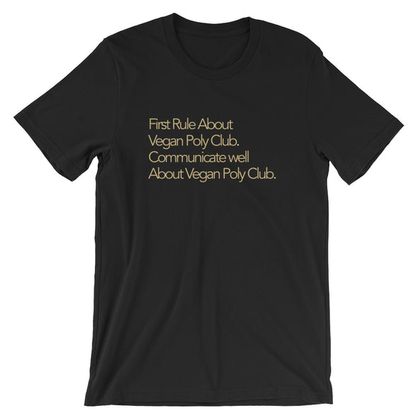 First Rule About Vegan Poly Club Tee (Gold Edition) - Delight Klothing