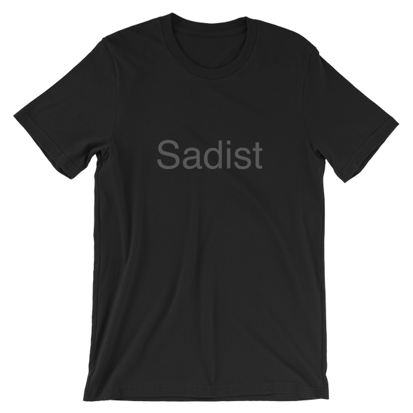 Short-Sleeve "Sadist" Black-On-Black Unisex T-Shirt