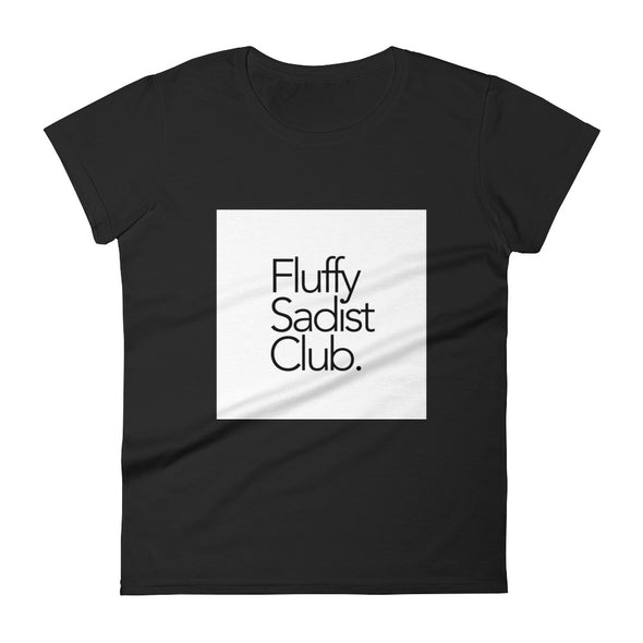 Fluffy Sadist Club Tee: (Wht Sq Edition): Front