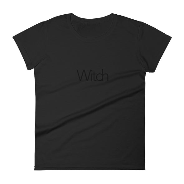 Women's "Witch" Black-On-Black short sleeve t-shirt - Delight Klothing